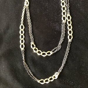 Black and gold “baked beads” necklace